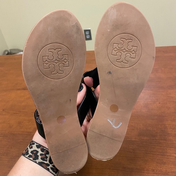Tory Burch Cameron thong sandal black 5M - Picture 6 of 11